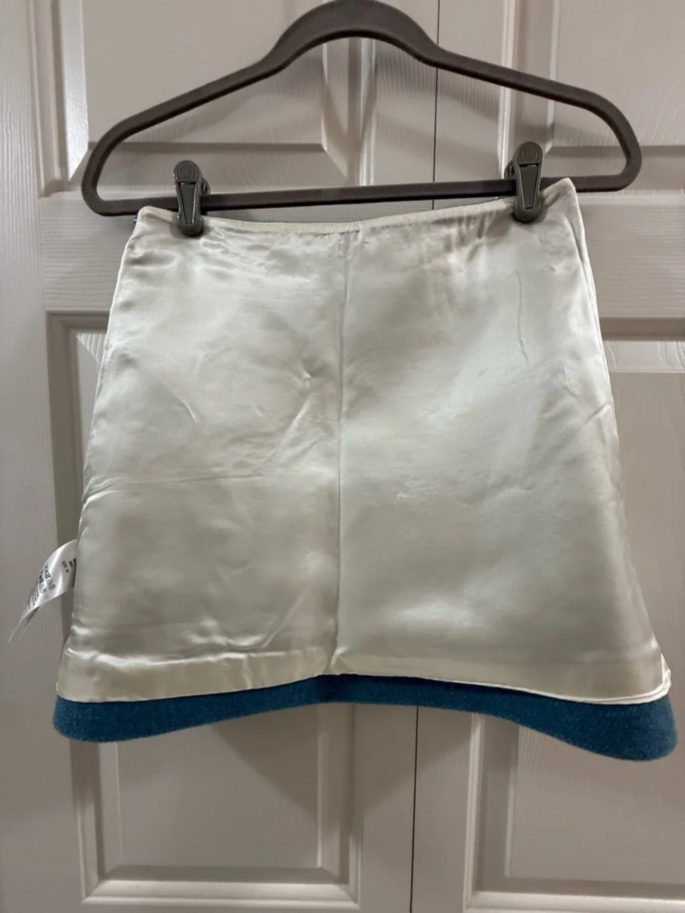 Ganni Blue Wool Blend Mini Skirt EU 34 US 2 A-Line Quiet Luxury Minimalist - Picture 7 of 14